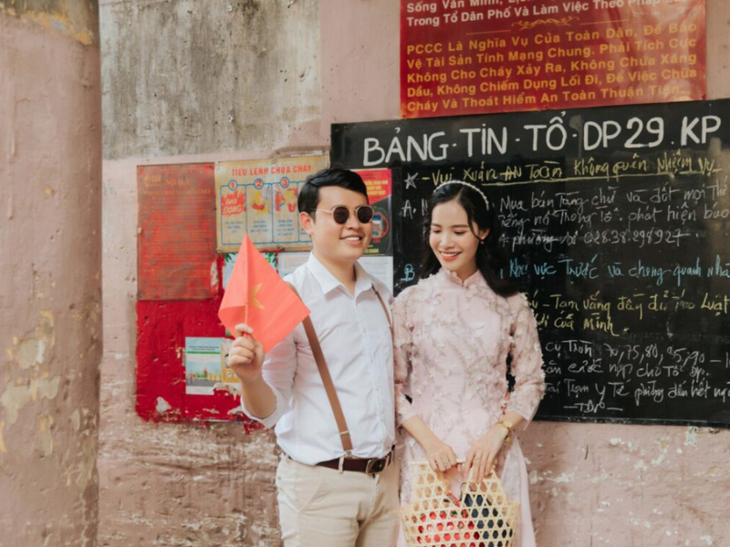 Chụp ảnh cưới vintage khu tập thể cũ Hà Nội